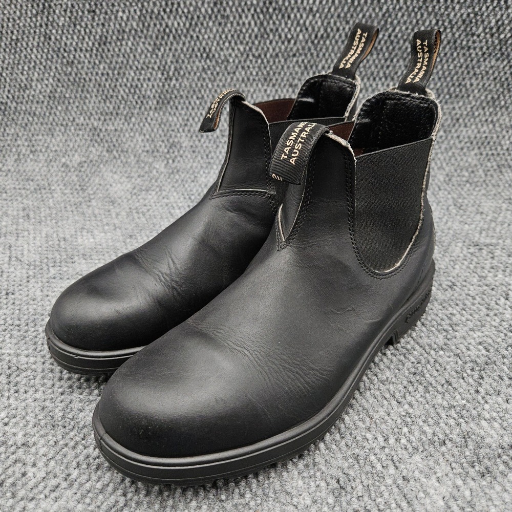 Blundstone (Mens 9.5) Black Leather Chelsea Boots Pull On Lug Work Casual 510